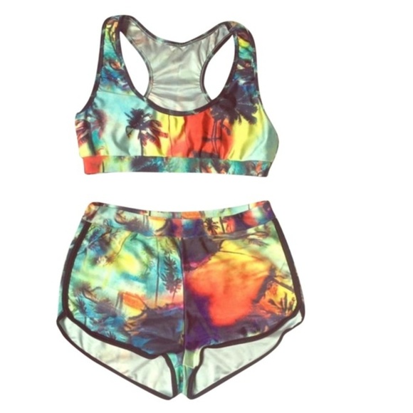 Other - Rainbow Tropical Bikini - NWOT - Jrs M